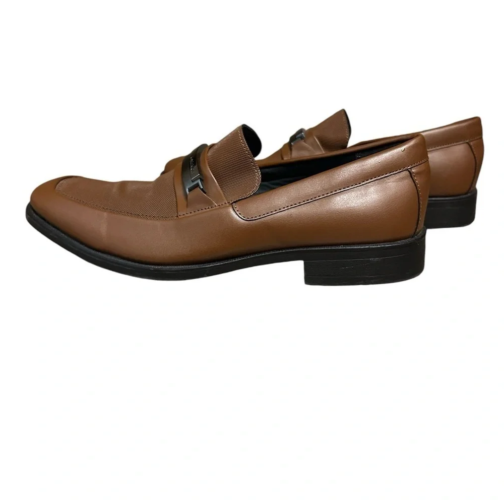 Calvin Klein Shoes Vegan Pebble Leather Slip On Loafers Brown • Used • Size: 10